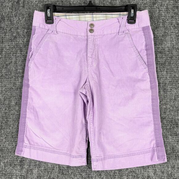 Athleta Women Corduroy Bermuda Shorts 4 Purple Adjustable Waist Stretch Mid-rise - Picture 1 of 10